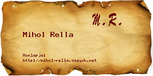 Mihol Rella névjegykártya